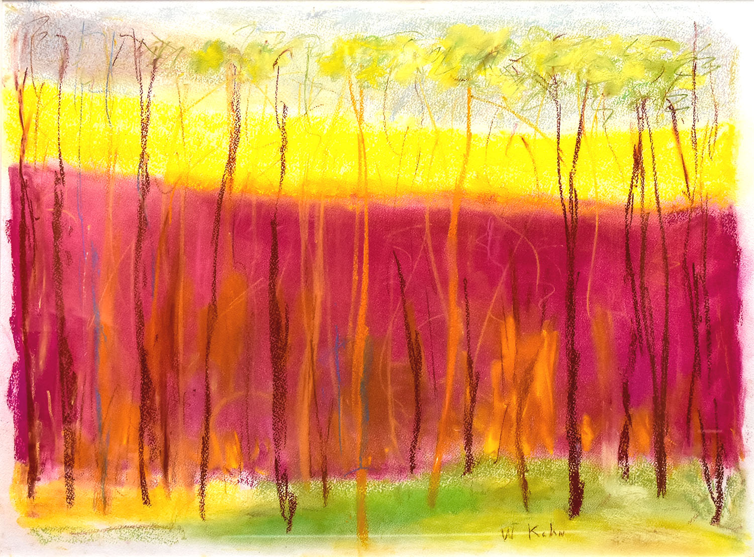 Wolf Kahn - Magenta to Yellow - Jody Klotz Fine Art